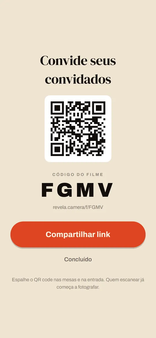 O QR code do filme, pronto para compartilhar.